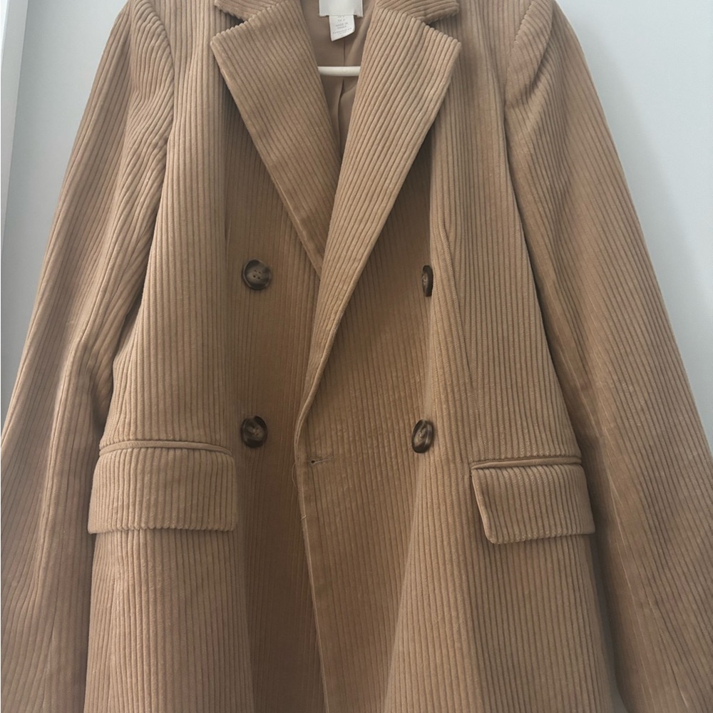 H&M Tan Corduroy Double-Breasted Women’s Blazer